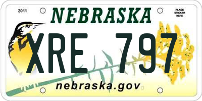 NE license plate XRE797