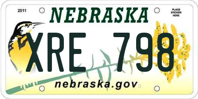 NE license plate XRE798
