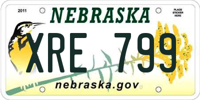 NE license plate XRE799