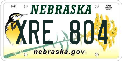 NE license plate XRE804