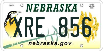 NE license plate XRE856