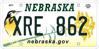 NE license plate XRE862