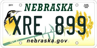 NE license plate XRE899