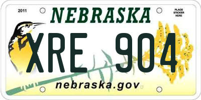 NE license plate XRE904