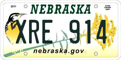 NE license plate XRE914