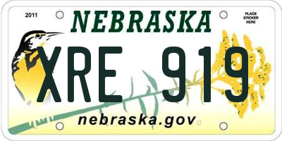 NE license plate XRE919