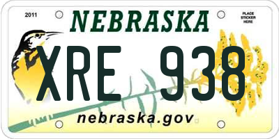 NE license plate XRE938