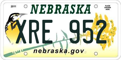 NE license plate XRE952