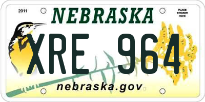 NE license plate XRE964