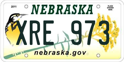 NE license plate XRE973