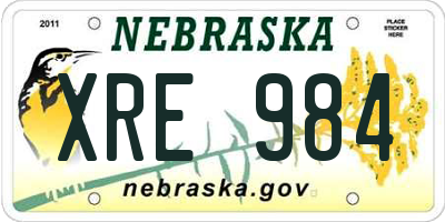 NE license plate XRE984
