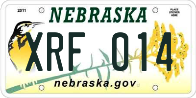 NE license plate XRF014