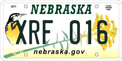 NE license plate XRF016