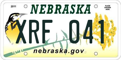 NE license plate XRF041