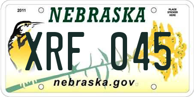 NE license plate XRF045