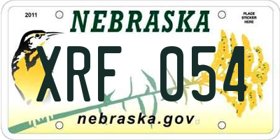 NE license plate XRF054