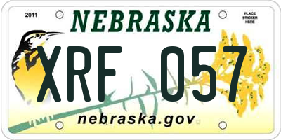 NE license plate XRF057