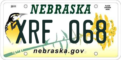 NE license plate XRF068