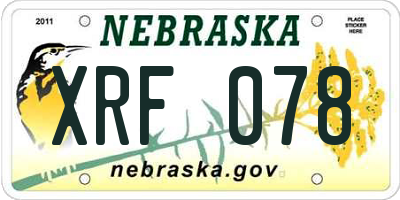 NE license plate XRF078