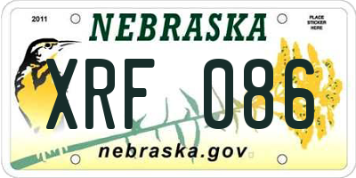 NE license plate XRF086