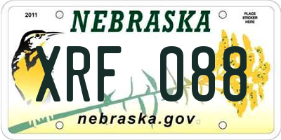 NE license plate XRF088