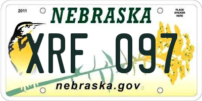 NE license plate XRF097