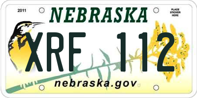 NE license plate XRF112