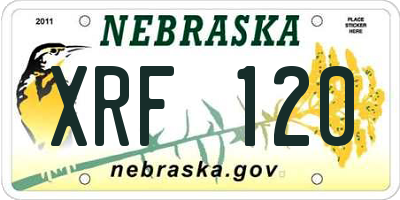 NE license plate XRF120
