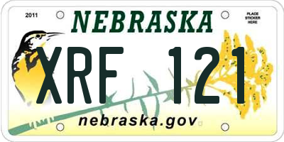 NE license plate XRF121