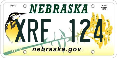 NE license plate XRF124