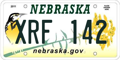 NE license plate XRF142