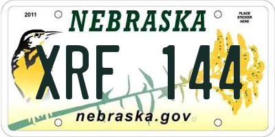 NE license plate XRF144