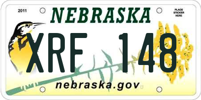 NE license plate XRF148