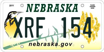 NE license plate XRF154