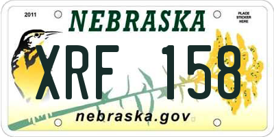 NE license plate XRF158
