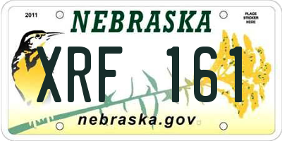 NE license plate XRF161