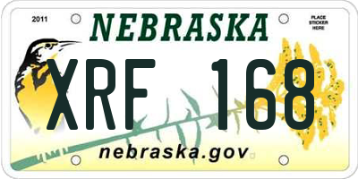 NE license plate XRF168