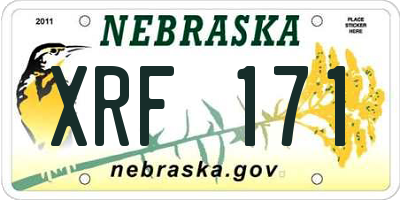 NE license plate XRF171