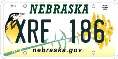 NE license plate XRF186