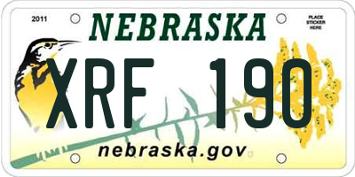 NE license plate XRF190