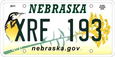 NE license plate XRF193