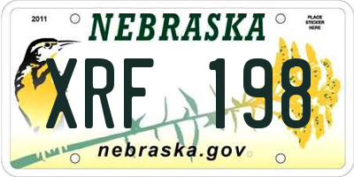 NE license plate XRF198