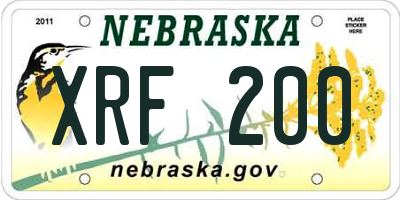 NE license plate XRF200