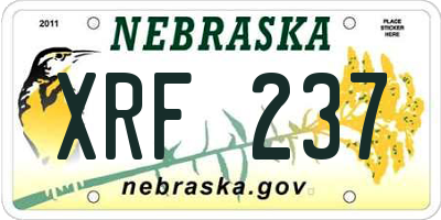 NE license plate XRF237