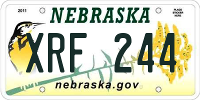 NE license plate XRF244