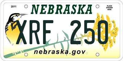 NE license plate XRF250