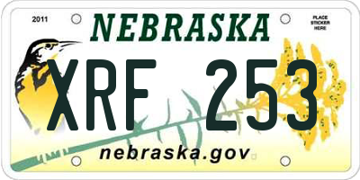 NE license plate XRF253