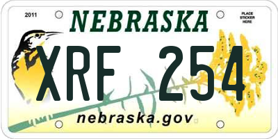 NE license plate XRF254