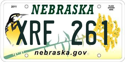 NE license plate XRF261