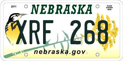 NE license plate XRF268